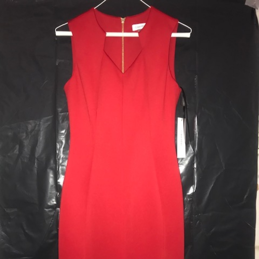 calvin klein red dress